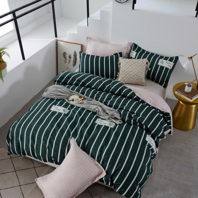 КПБ Mency House Поплин на резинке MENR039 (Темно-зеленый)