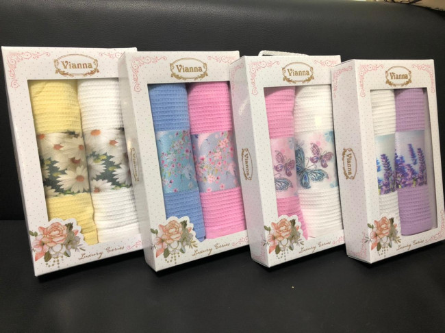 Набор кухонных салфеток VIANNA сатин 2 пр. 40х60 см вафельный Набор кухонных салфеток VIANNA сатин 2 пр. 40х60 см вафельный