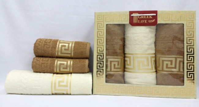 Набор полотенец DNZ GULCAN Greek Cotton 3 пр. AKGULB3-26