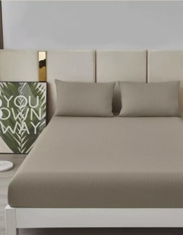 Простыня Страйп на резинке Мерцана MERCS007 (Тёмно-серый)