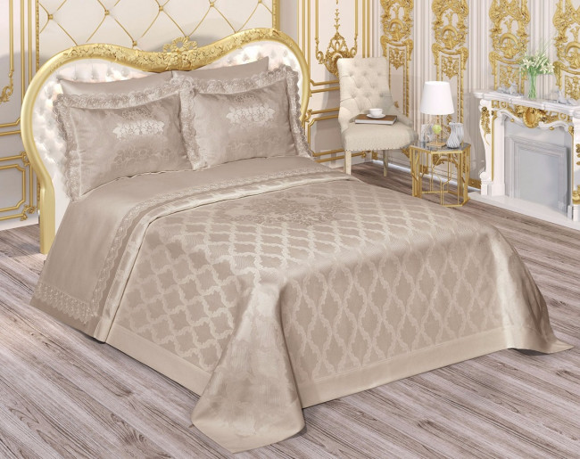 Покрывало BIRHOME Pike VALENTIN Гипюр COTTON 70% POLYESTER 30% Капучина