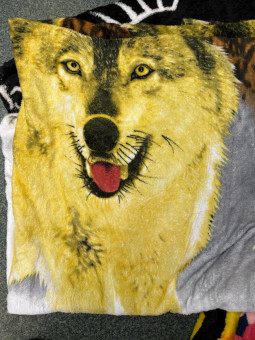 Плед плюшевый 2 спальный Волк PLVOL