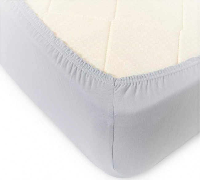 Простыня трикотажная на резинке Мерцана (Светло-серый) MERC35 Простыня трикотажная на резинке Мерцана (Светло-серый) MERC35