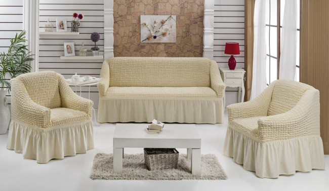 Чехол для Дивана + 2 Кресла EVERY (Натурал)