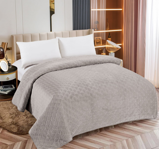 Покрывало VELUR цвет Светло-серый POKVL04 Покрывало VELUR цвет Светло-серый POKVL04