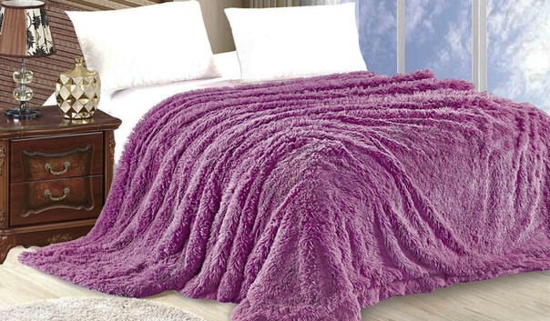 Меховой плед с длинным ворсом (Фуксия) PLMEX027 Меховой плед с длинным ворсом (Фуксия) PLMEX027