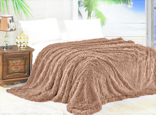 Меховой плед с длинным ворсом (Капучино) PLMEX028 Меховой плед с длинным ворсом (Капучино) PLMEX028