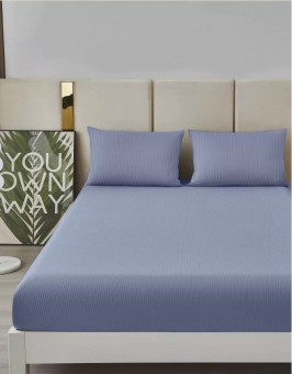 Простыня Страйп Жаккард на резинке Мерцана MERCJ016(Синий) Простыня Страйп Жаккард на резинке Мерцана MERCJ016(Синий)