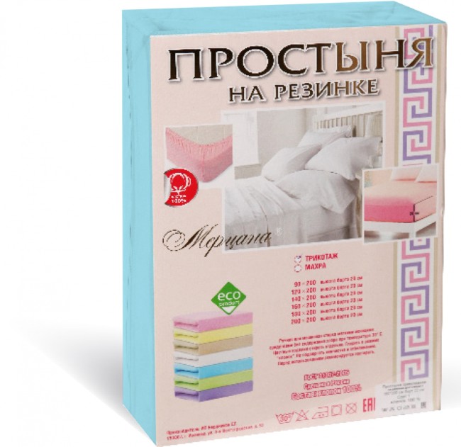 Простыня трикотажная на резинке Мерцана (Горчичный) MERC37