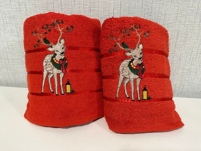 Комплект полотенец Новогодний 2 шт. в упаковке