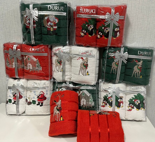 Комплект полотенец Новогодний 2 шт. в упаковке