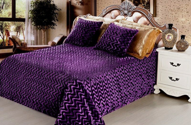 Плед НОРКА.ВОЛНА (Фиолетовый)