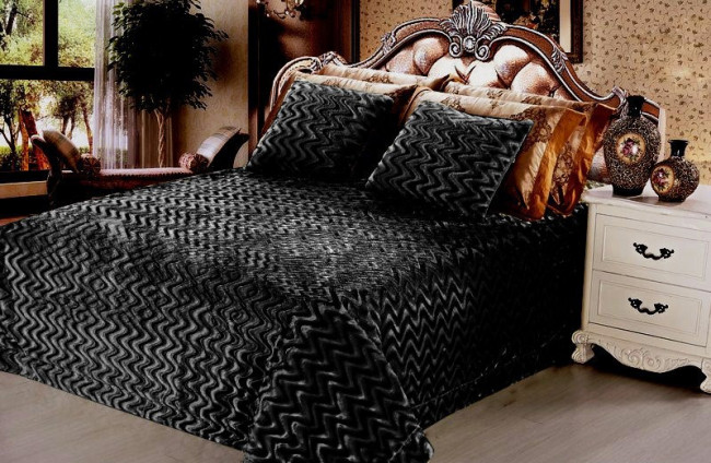 Плед НОРКА.ВОЛНА (Черный)