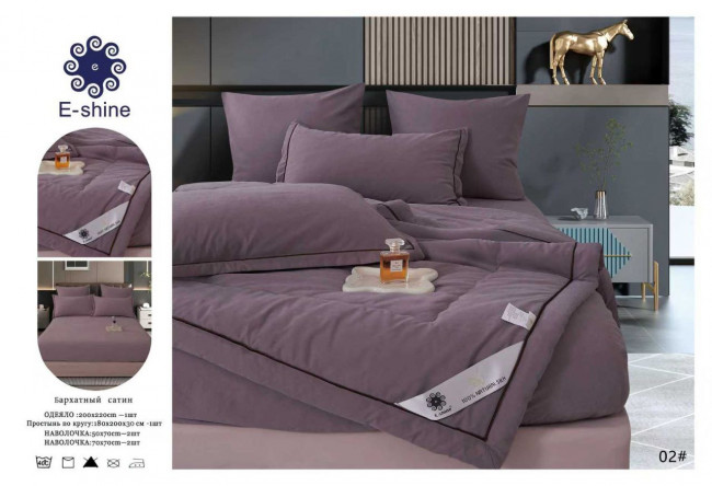 Одеяло Boris E-Shine Бархат Сатин с простыней на резинке по кругу и наволочками ODBORSH02 Одеяло Boris E-Shine Бархат Сатин с простыней на резинке по кругу и наволочками ODBORSH02