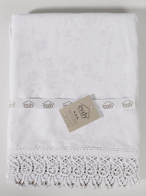 Скатерть EVDY KDK с гипюром прямоугольная (160х220) см
