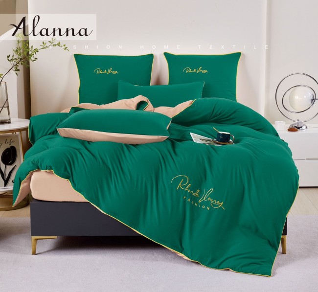 КПБ Alanna Однотонный с вышивкой на резинке по кругу ALAOVR27