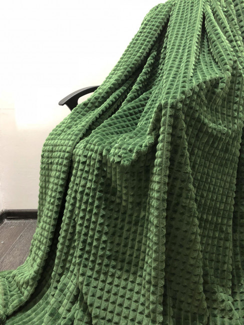 Плед бамбук двухсторонний Квадро 200х220 см (Зеленый)