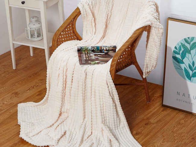 Плед бамбук двухсторонний Квадро 200х220 см (Кремовый) Плед бамбук двухсторонний Квадро 200х220 см (Кремовый)