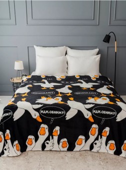 Плед плюшевый 2 спальный Гуси-Лебеди PLPL2GL Плед плюшевый 2 спальный Гуси-Лебеди PLPL2GL