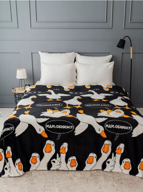 Плед плюшевый 2 спальный Гуси-Лебеди PLPL2GL Плед плюшевый 2 спальный Гуси-Лебеди PLPL2GL