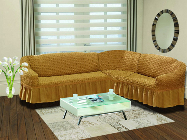 Чехол на диван угловой универсальный EVERY (Горчичный) Чехол на диван угловой универсальный EVERY (Горчичный)