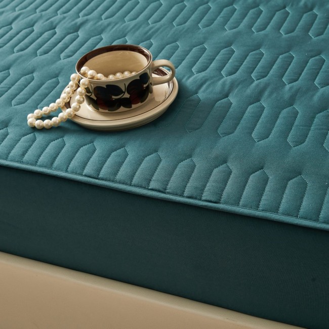 Наматрасник стеганый с наволочками на резинке по кругу NAMNR06 (синий)