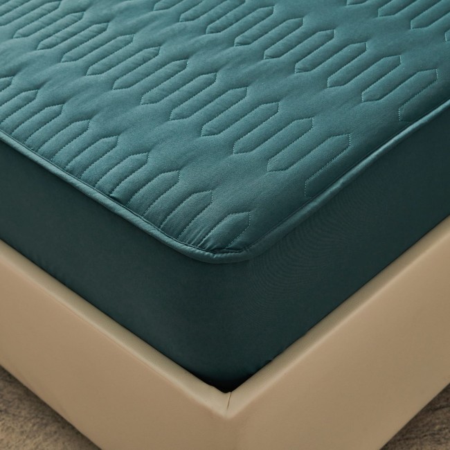 Наматрасник стеганый с наволочками на резинке по кругу NAMNR06 (синий)