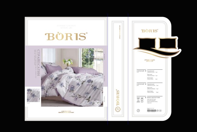 КПБ Boris Двусторонний Страйп-сатин BORDSS015