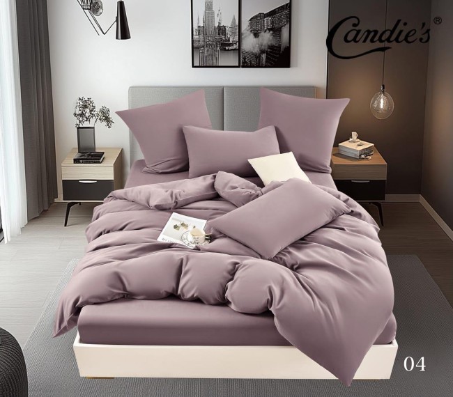 КПБ Candie's Бархат Сатин с простыней на резинке по кругу CANBSR04