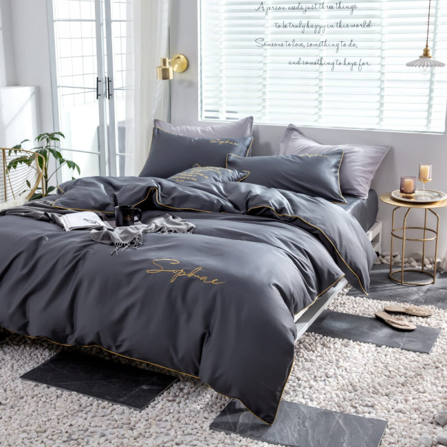 КПБ Mency однотонный с вышивкой MENO002 КПБ Mency однотонный с вышивкой MENO002