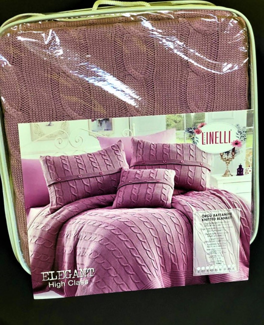 Вязаные пледы LINELLI ELEGANT Nirvana (Сиреневый) 220х240см Вязаные пледы LINELLI ELEGANT Nirvana (Сиреневый) 220х240см