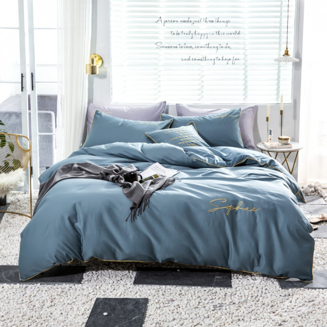 КПБ Mency однотонный с вышивкой MENO003 КПБ Mency однотонный с вышивкой MENO003