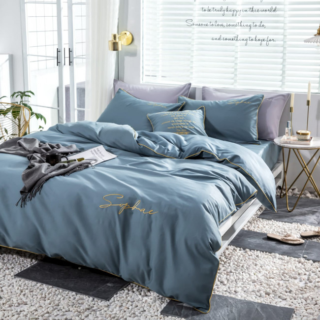 КПБ Mency однотонный с вышивкой MENO003 КПБ Mency однотонный с вышивкой MENO003