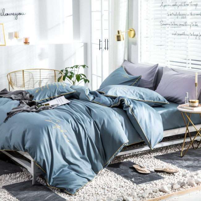 КПБ Mency однотонный с вышивкой MENO003 КПБ Mency однотонный с вышивкой MENO003