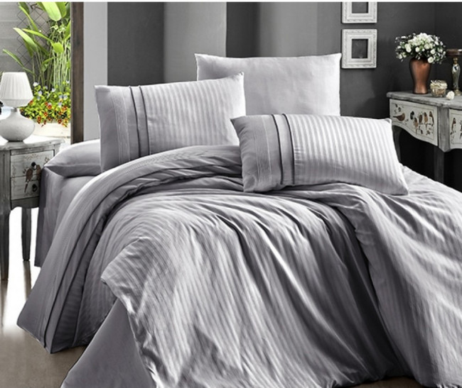 КПБ First Choice Сатин Deluxe - Stripe Style Gri AK01197