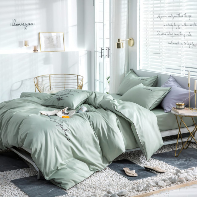 КПБ Mency однотонный с вышивкой MENO005 КПБ Mency однотонный с вышивкой MENO005