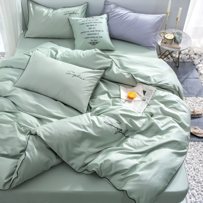 КПБ Mency однотонный с вышивкой MENO005 КПБ Mency однотонный с вышивкой MENO005