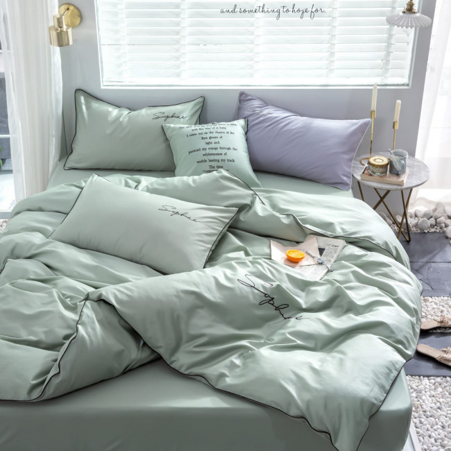 КПБ Mency однотонный с вышивкой MENO005 КПБ Mency однотонный с вышивкой MENO005