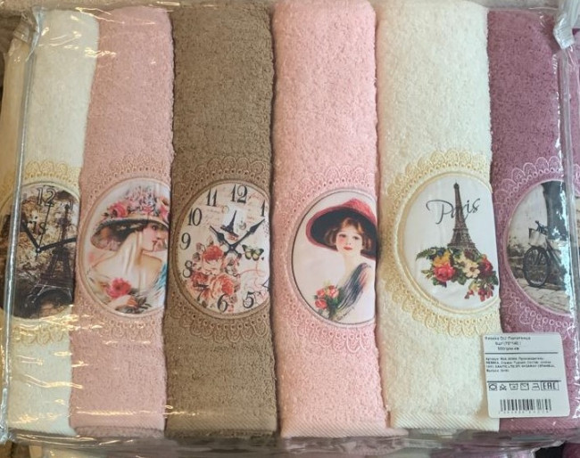 Полотенце 50х90 см. 6 шт в упаковке в ассортименте POLAS01