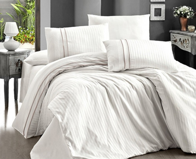 КПБ First Choice Сатин Deluxe - Stripe Style Krem AK01199 КПБ First Choice Сатин Deluxe - Stripe Style Krem AK01199