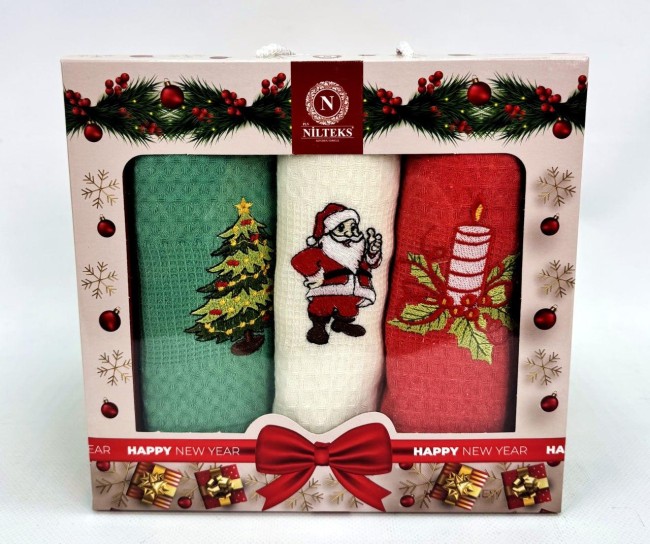 Кухонные салфетки Новогодние 40х60 см 3 шт. в упаковке NIL40603