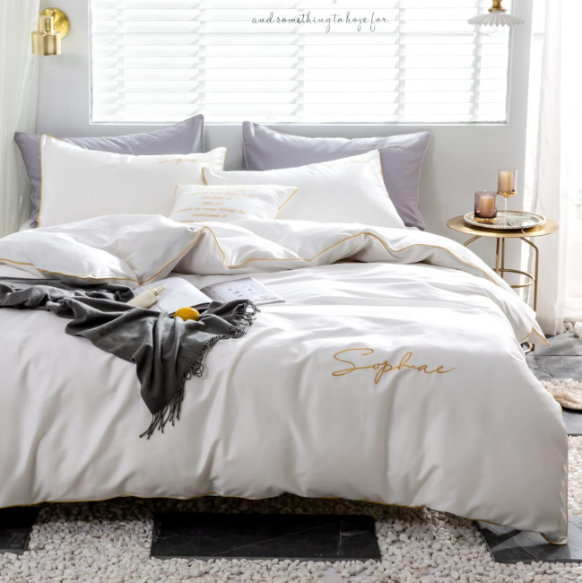 КПБ Mency однотонный с вышивкой MENO008 КПБ Mency однотонный с вышивкой MENO008