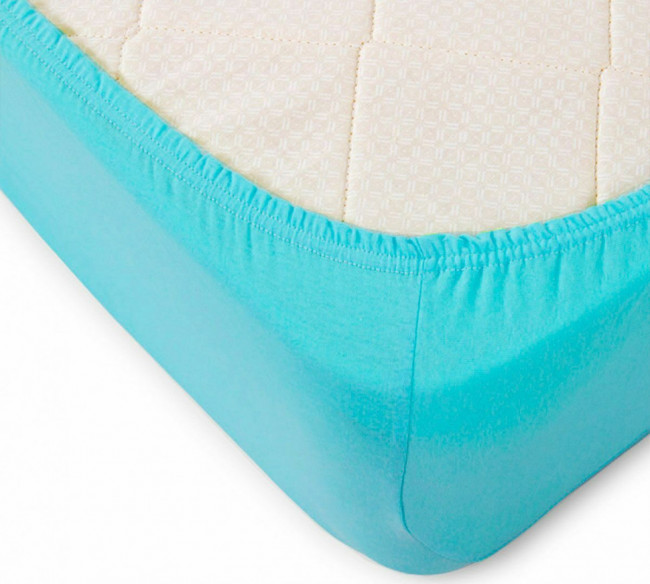 Простыня трикотажная на резинке Мерцана (Бирюза) MERC01 Простыня трикотажная на резинке Мерцана (Бирюза) MERC01