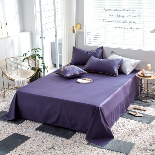 КПБ Mency однотонный с вышивкой MENO009