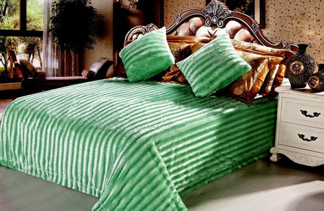 Плед НОРКА.ПОЛОСКА (Зеленый)