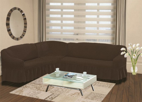 Чехол на диван угловой универсальный EVERY (Темно-Коричневый) Чехол на диван угловой универсальный EVERY (Темно-Коричневый)