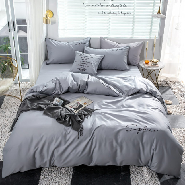 КПБ Mency однотонный с вышивкой MENO012 КПБ Mency однотонный с вышивкой MENO012