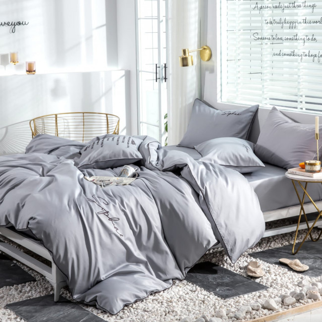 КПБ Mency однотонный с вышивкой MENO012 КПБ Mency однотонный с вышивкой MENO012