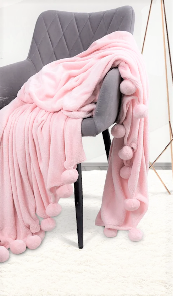 Плед с помпонами Евро PLPOM