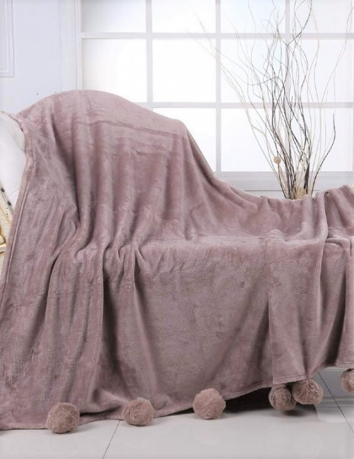 Плед с помпонами Евро PLPOM